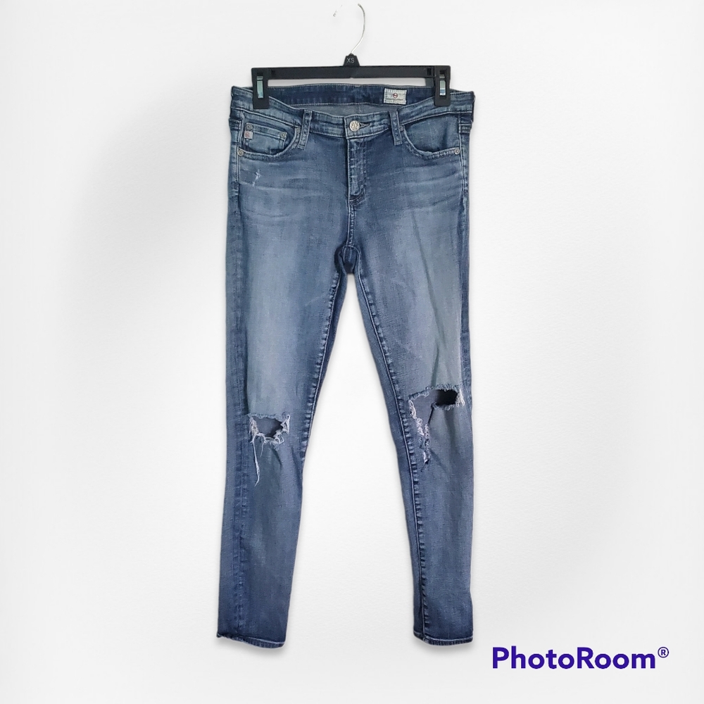 Adriano Goldschmied distressed skinny jeans, size 28R